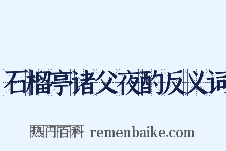石榴亭诸父夜酌反义词是什么意思的图片